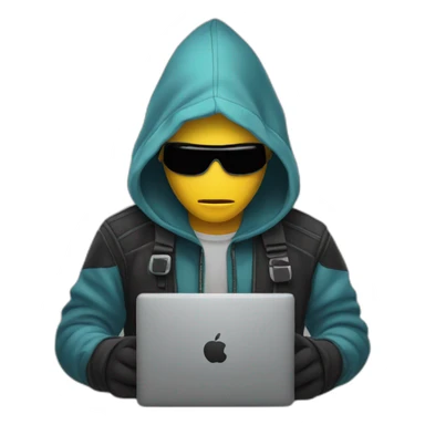 hacker using computer sticker