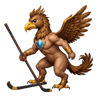a griffin with a hockey stick sticker