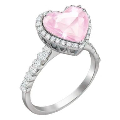 Diamond silver  ring light pink heart sticker