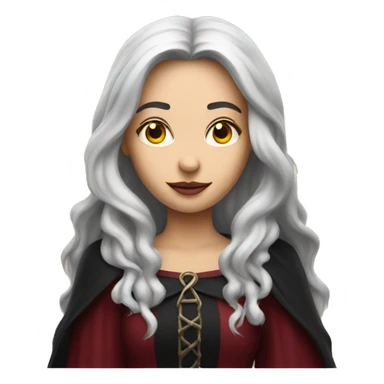 beautiful long haired witch, red, black, burgundy sticker