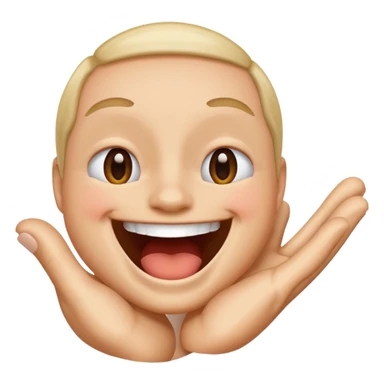 Laughing with hand emoji sticker