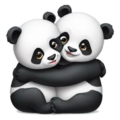 pandas hug each other sticker