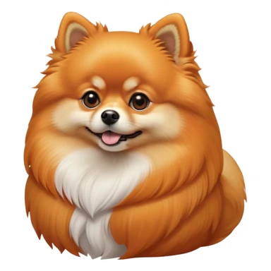 Cinematic Noble Orange Pomeranian Portrait Emoji, Poised and regal, with a compact, fluffy build and a meticulously groomed vibrant orange coat, deep-set soulful brown eyes, Simplified yet sharp and sophisticated features, highly detailed, glowing with a soft, dignified glow, high shine, intelligent and spirited, stylized with an air of elegance, focused and attentive, soft glowing outline, capturing the essence of a watchful and confident companion, so majestic it feels as though it could prance out of the screen with effortless authority! sticker