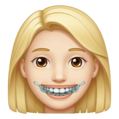 face with transparent braces sticker