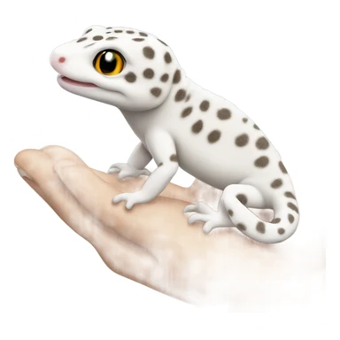 White leopard gecko in hand sticker