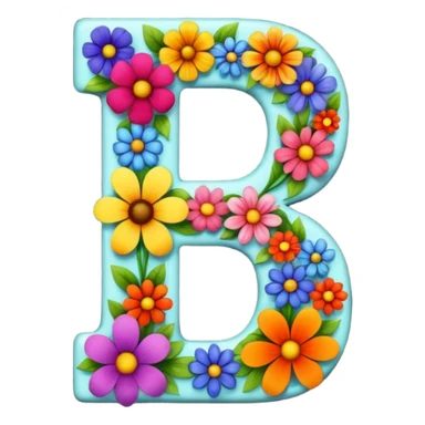 clear bold number 7 formed from a variety of colorful flowers sticker