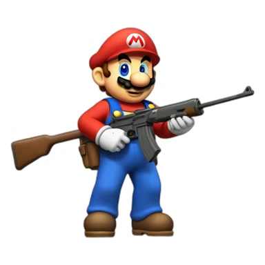 Mario with a rifle sticker