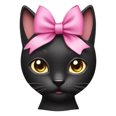 black cat with a pink bow on her head sticker