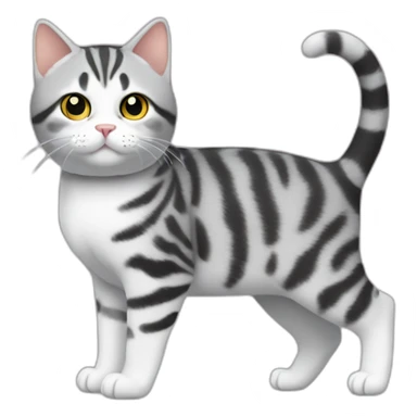 cat-American shorthair cat-whole body-wave one's hand sticker