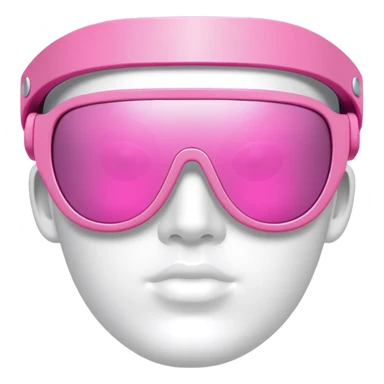 super thick pink visor sunglasses, dramatic chunky Y2K design, statement piece sticker