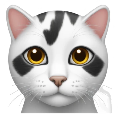 black and white cat white spot in left side of nose sticker