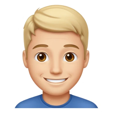 Handsome guy emoji like round IOS emoji sticker