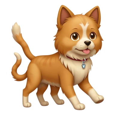 dog walking a cat sticker