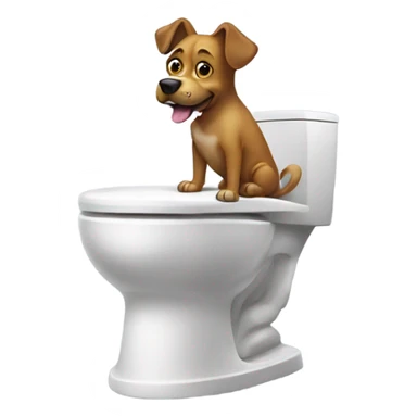 Dog on toilet sticker