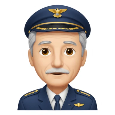 an old airline pilot without mustache sticker
