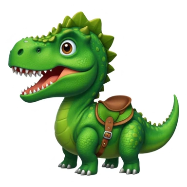 Dinosaur wear saddle, front face sticker