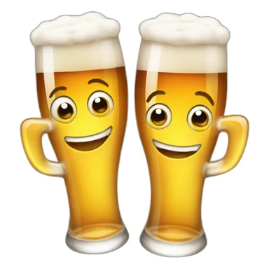 Three smiling glasses of beer emojis sticker