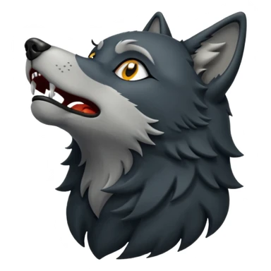 Black wolf howling eyes closed sticker