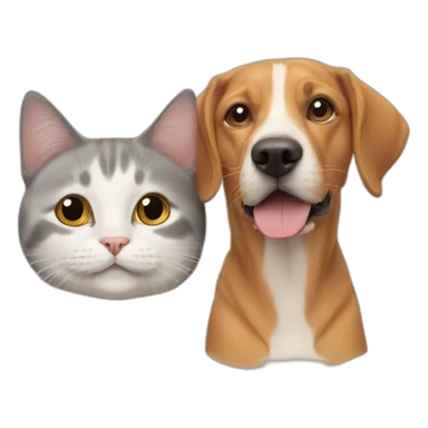 Cat and dog composite sticker