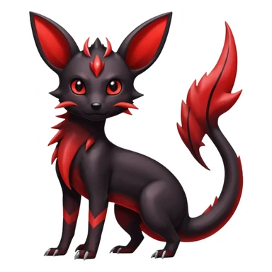  Shiny edgy dark gloomy red cool badass Umbreon-Salandit-Jolteon-fusion sticker