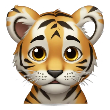 Crying tiger cub sticker