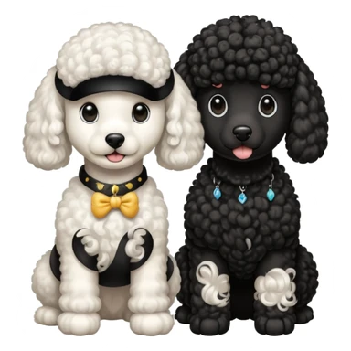 1 poodle blanca y 2 negras sticker