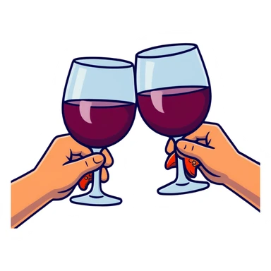 2 glasses of wine and hand holding 2 fishes and 5 loaves and make it chic sticker