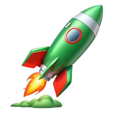 cinematic realistic 3d green Rocket signboard sticker