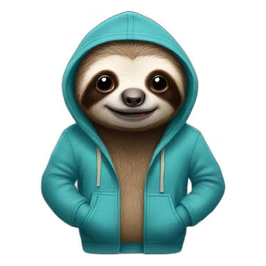 Sloth wearing a hoodie sticker
