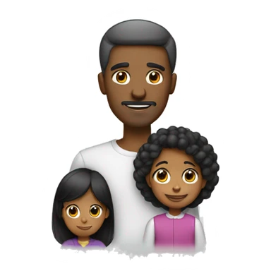 familia hombre pelo negro, padre e hija pelo negro sticker