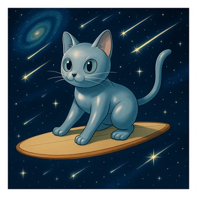 Add shooting stars to the background while keeping the anime style of the image. sticker