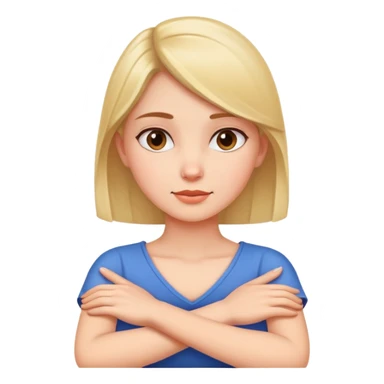 Girl with arms crossed hands around neck sticker