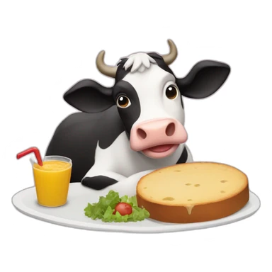 vaca comiendo pasto sticker