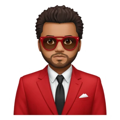 the weeknd in red suit and sunglasses sticker