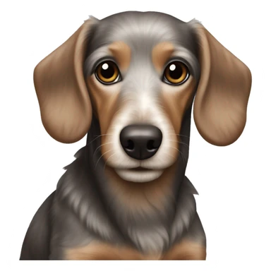 Dachshund and poodle mix grey brown  sticker
