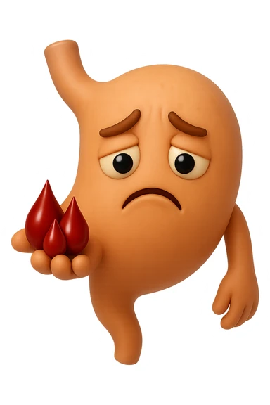 emoji stile iphone 3d di stomaco triste con 3 gocce di sangue 3d in mano, iperrealistiche 4k sticker