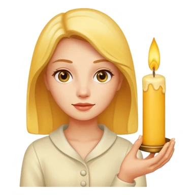  woman holding candle sticker