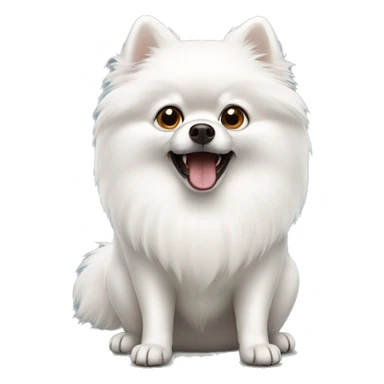 white pomeranian scared afraid sticker