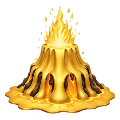 Volcano gold sticker