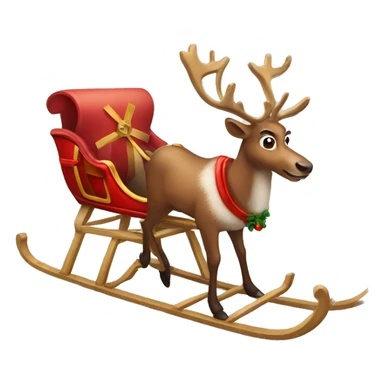 Reindeer on sleigh sticker