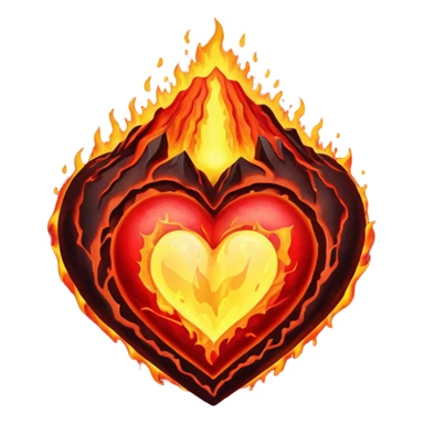 volcano heart sticker