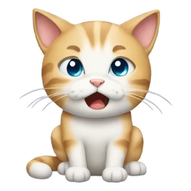 the cat is crying sticker