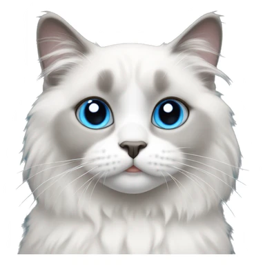 Grey full face & white ragdoll cat blue eyes sticker