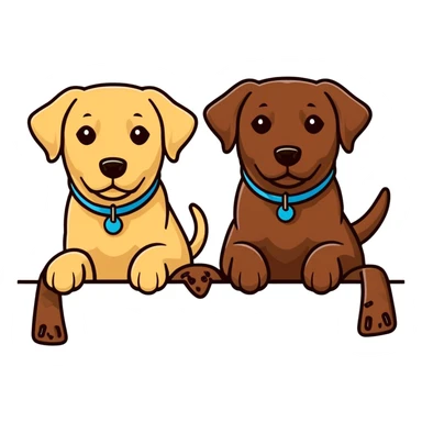 Black lab and chocolate lab hanging out sticker