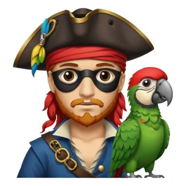 pirate with eye patch and parrot sticker