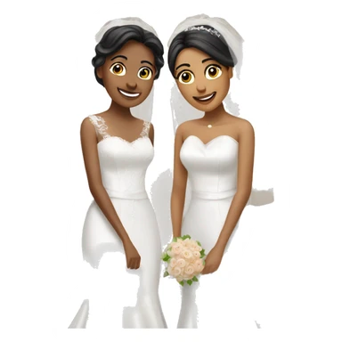 Two Latina brides wedding  sticker