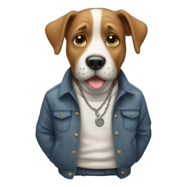 dog with informal clothes sticker