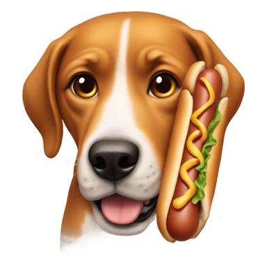 Dog with a hot dog sticker