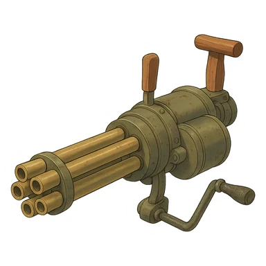 ghibli style gatling gun sticker