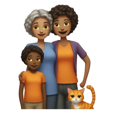 lesbian Jewish family with daughter and  orange cat sticker
